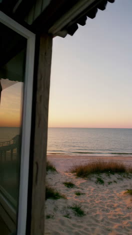 Sunset Reflection from Beach House Window