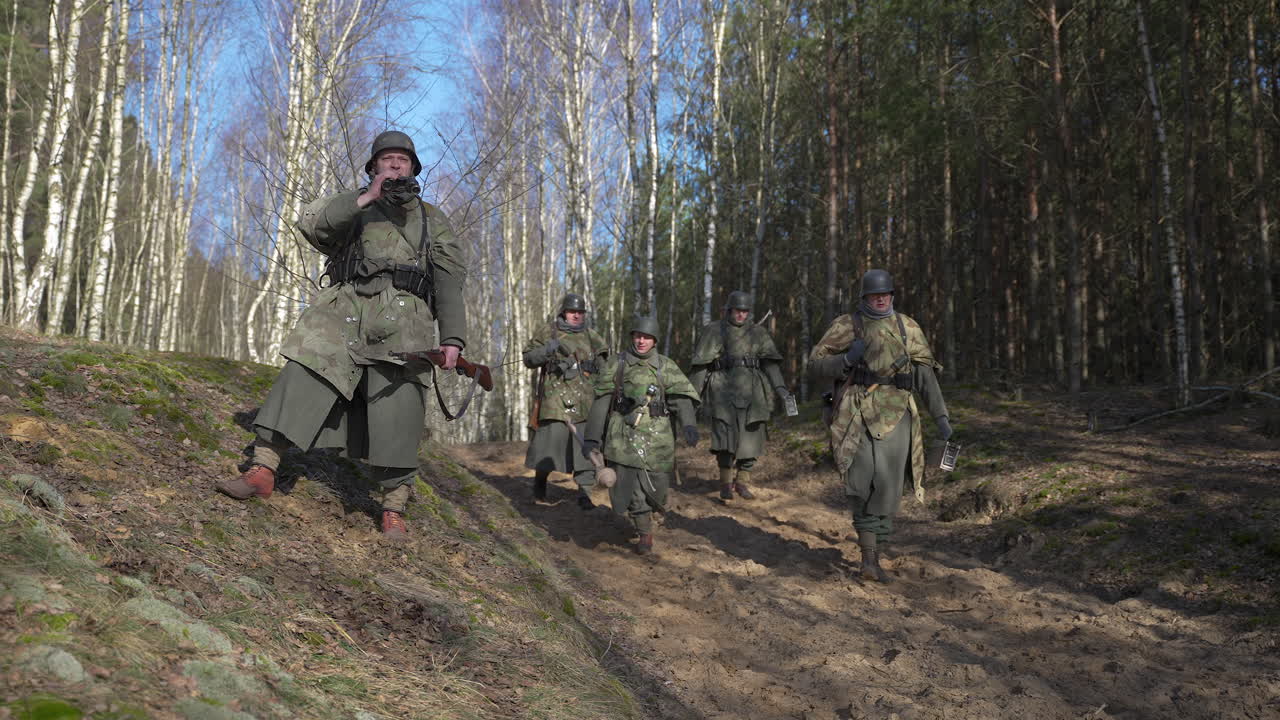 German Soldiers in a Forest During World War II