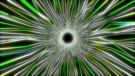 green energy wormhole stargat tunnel in black space - speed of light