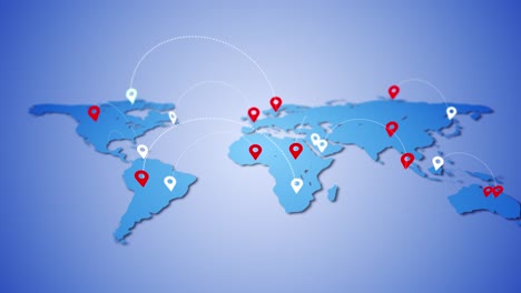 mapa digital de la tierra que conecta líneas país concepto de intercambio de datos distribución mapa del mundo ubicaciones
