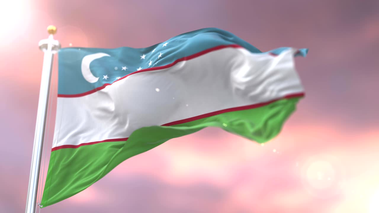 우즈베키스탄 발이 바람에 흔들리고 서서히 해가 지면, 루프