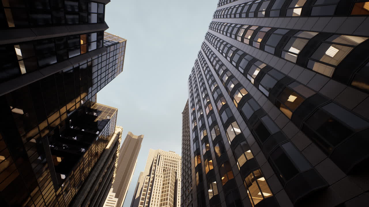 arquitectura moderna de la ciudad de rascacielos contra el cielo