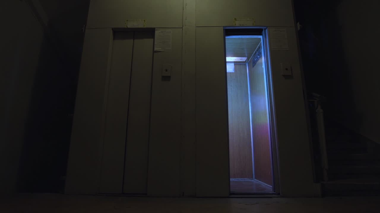 Dark Elevator at Night