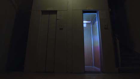 Dark Elevator at Night