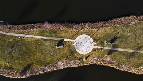 A Bird&#039;s eye view of a flag flowing in the wind