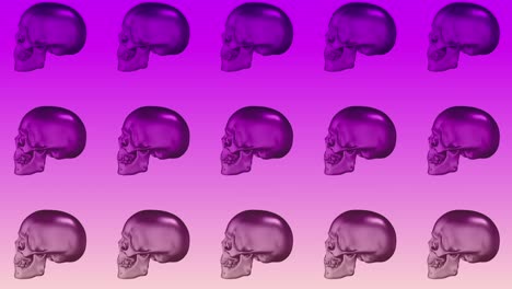 patrón de cráneo animado, estilo vaporwave, imágenes ideales para fondos para redes sociales y moda, 4k