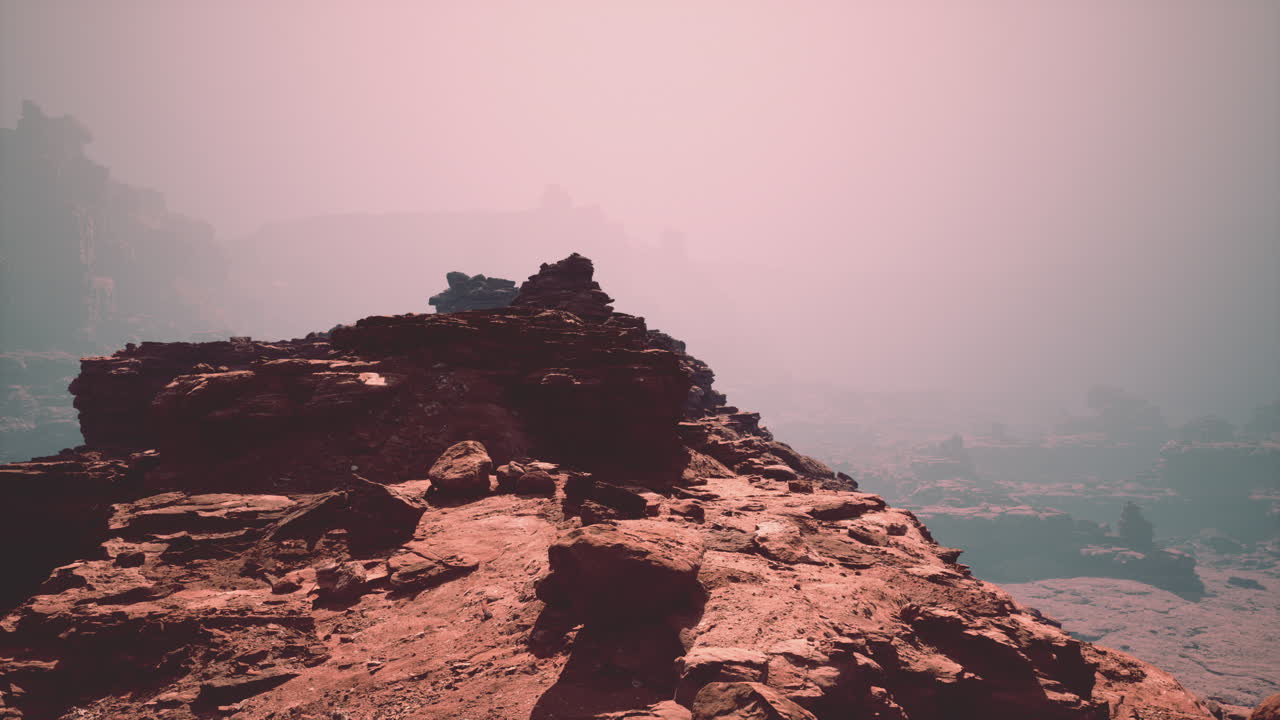 una impresionante vista de un paisaje rocoso del desierto en un planeta lejano