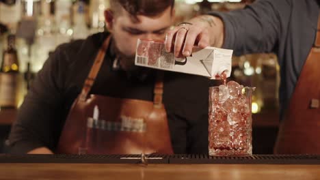 bartender preparing a cocktail