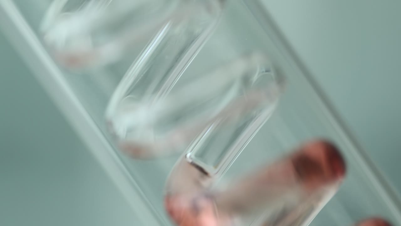 Abstract Close-up of Laboratory Glass Condenser Tubing