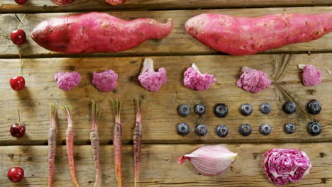 various vegetable arranged on wooden table 4k