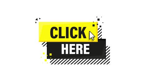 icon with click here 3d button on white background for web marketing design. flat deign. social media element. motion graphics.