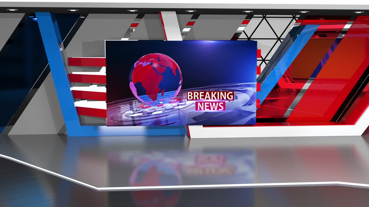 3d 가상 뉴스 스튜디오 배경 루프