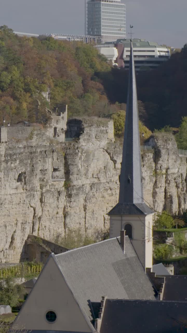 Scenic Luxembourg view featuring cliffs and architecture in autumn