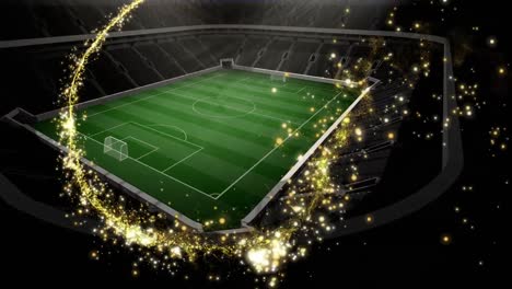 Animation-of-star-with-fireworks-over-sport-stadium