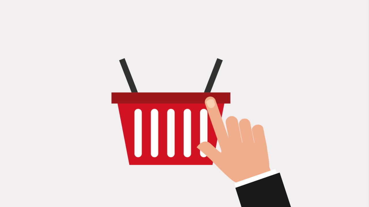 손으로 쇼핑 카트 아이콘