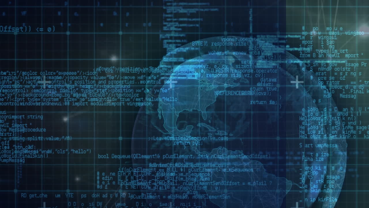 Animation of globe over data processing