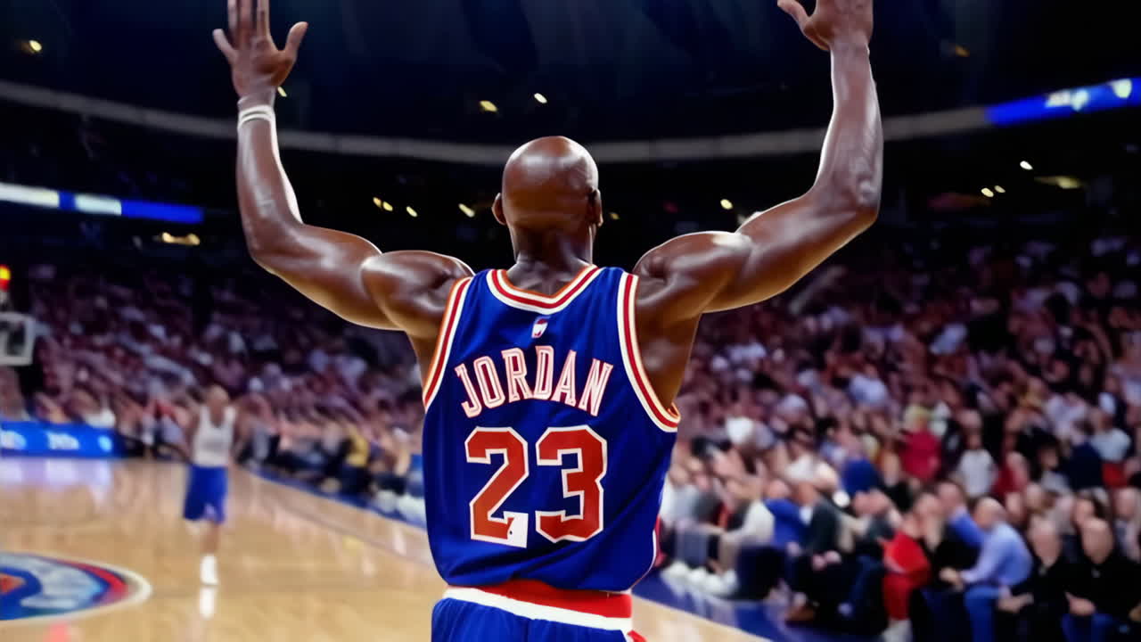 Michael Jordan Celebrating a Victory on the Court