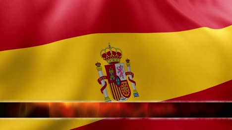spain flag waving with animated lower third flow motion