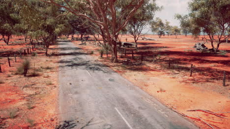 a lonely country road through the australian outback