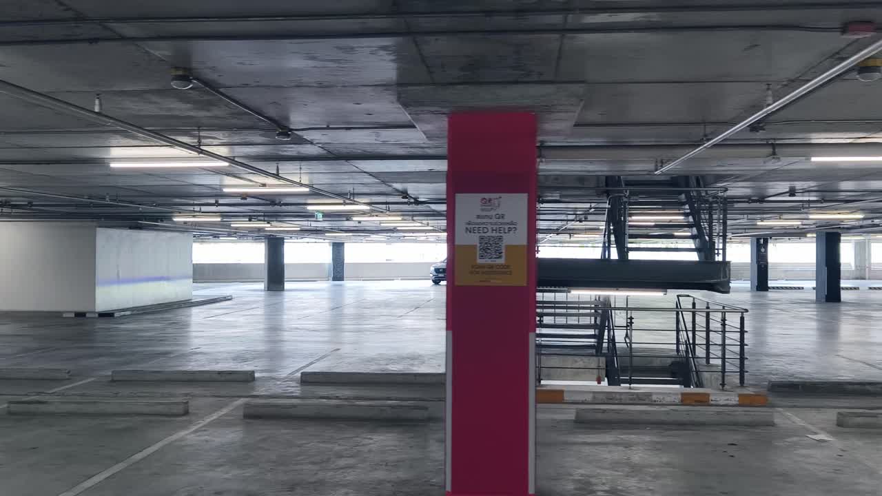 Empty Underground Parking Garage