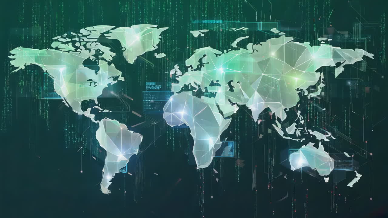 mapa del mundo digital abstracto