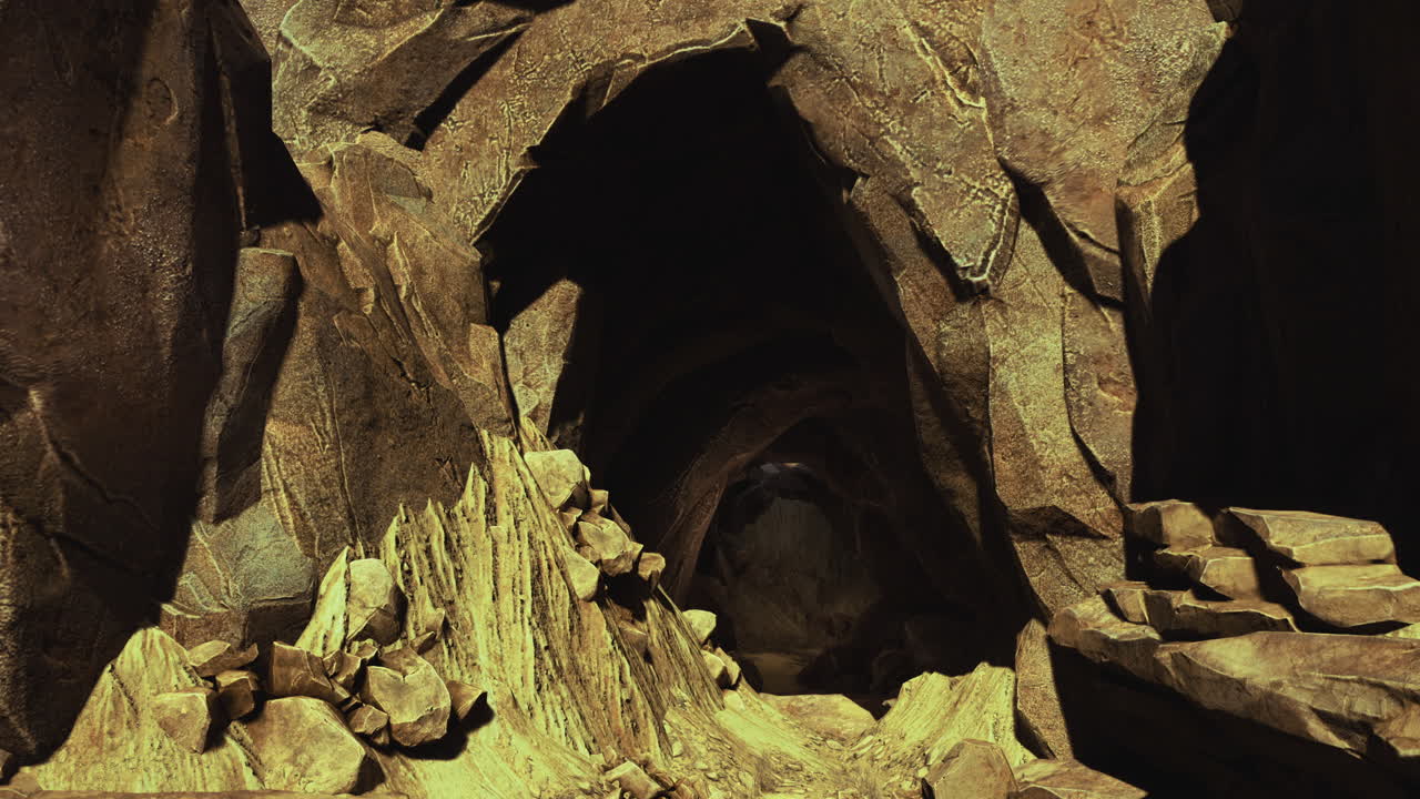Cave entrance surrounded by rocks and natural formations in a secluded area