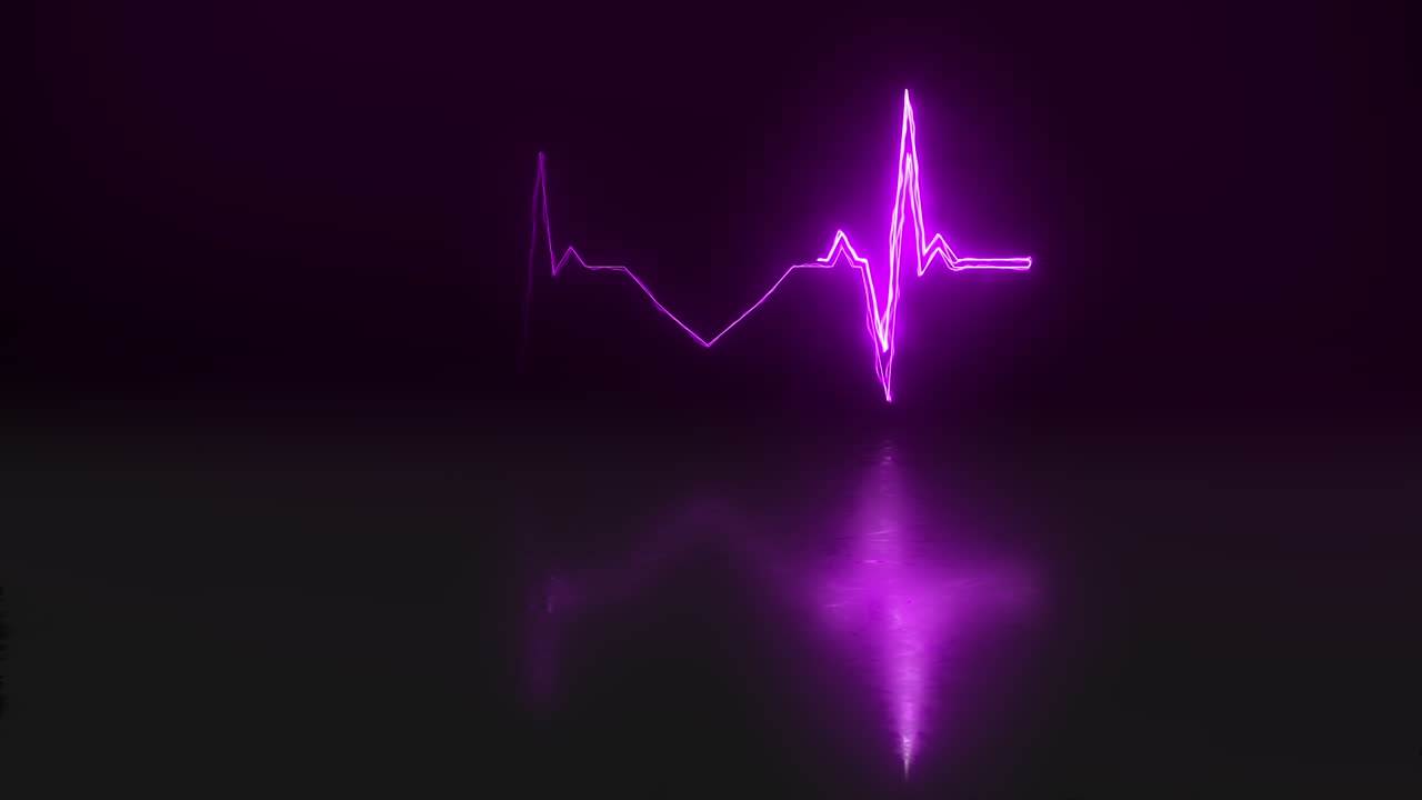 latido del corazón cgi digital púrpura contra negro