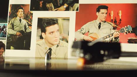 elvis presley album cover and turntable