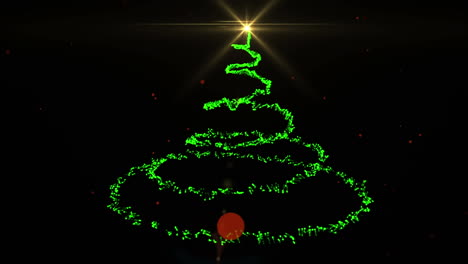 dibujo en forma de estrella del árbol de navidad sobre fondo negro