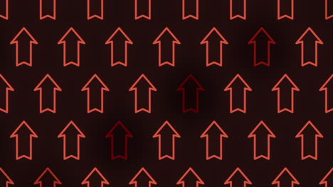 seamless red arrow pattern on black background with upward and downward pointing arrows