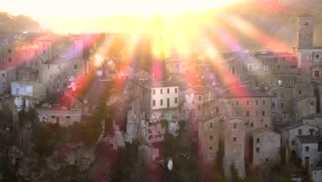 view at the old  famous tuff city sorano