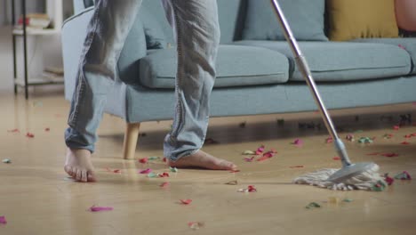 cleaning up after a party