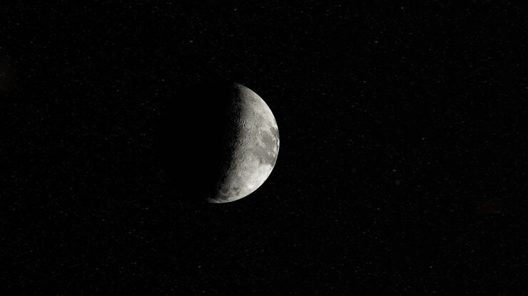 Lua crescente no espaço