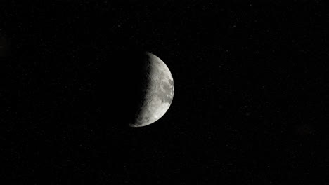 luna creciente en el espacio