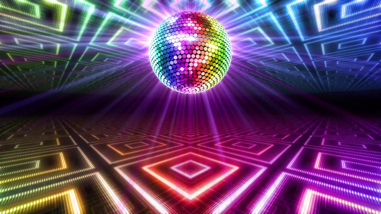 bola de espejo disco luces club de baile fiesta brillo de fondo