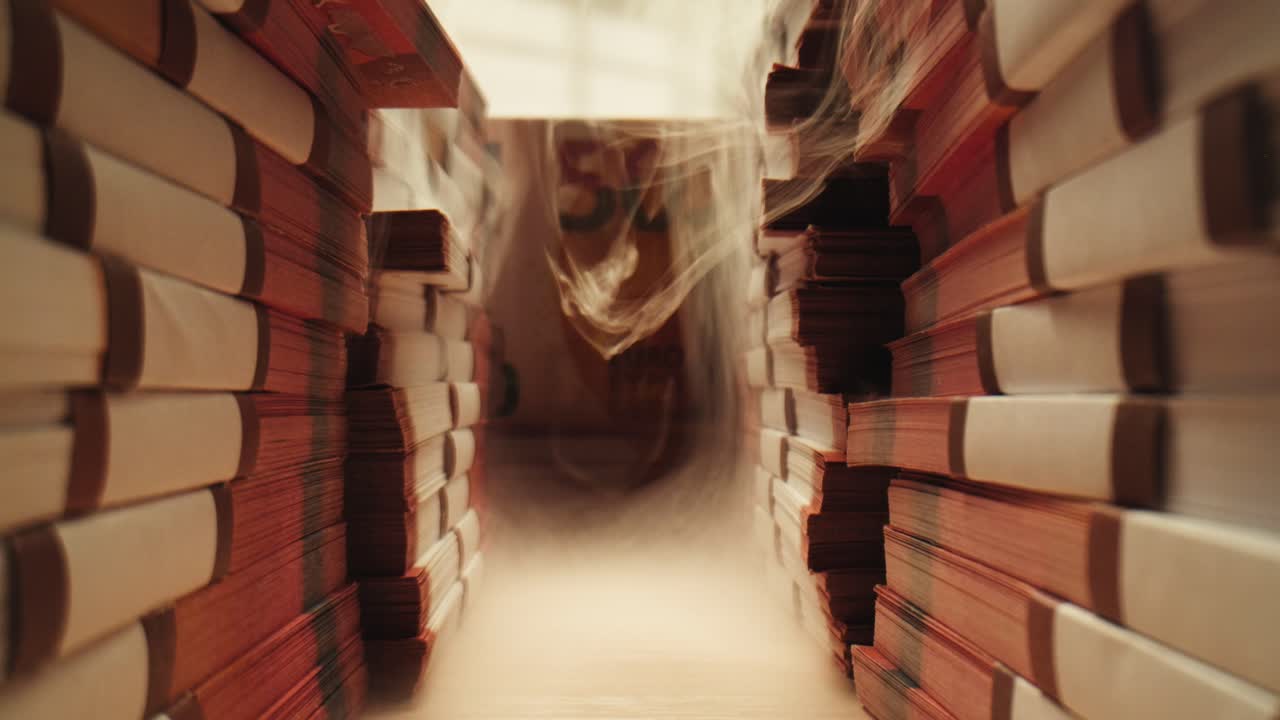 Stacks of cash dollars and euro, Banknotes counting, Specialised police officer Counting dollar euro banknotes in crime lab with machine, cashed out money, bitcoin changing, buying home flat in bank.