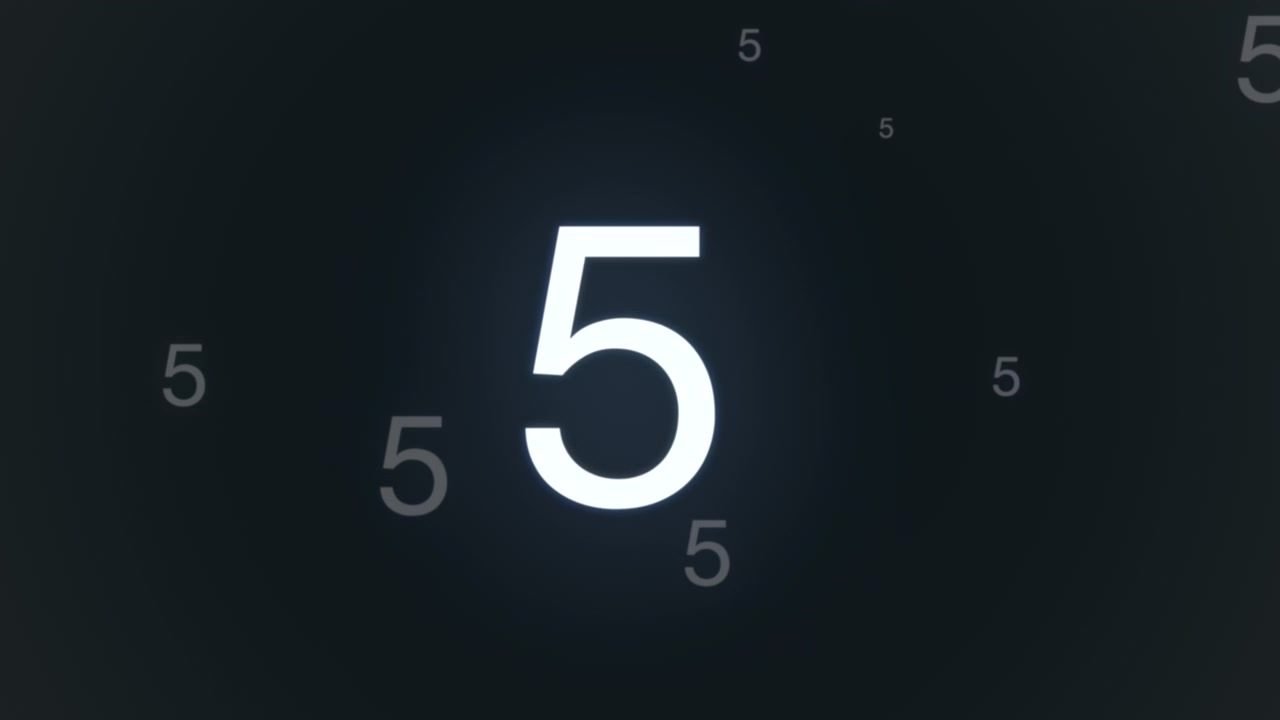 Motion blue digital film countdown abstract background in modern style
