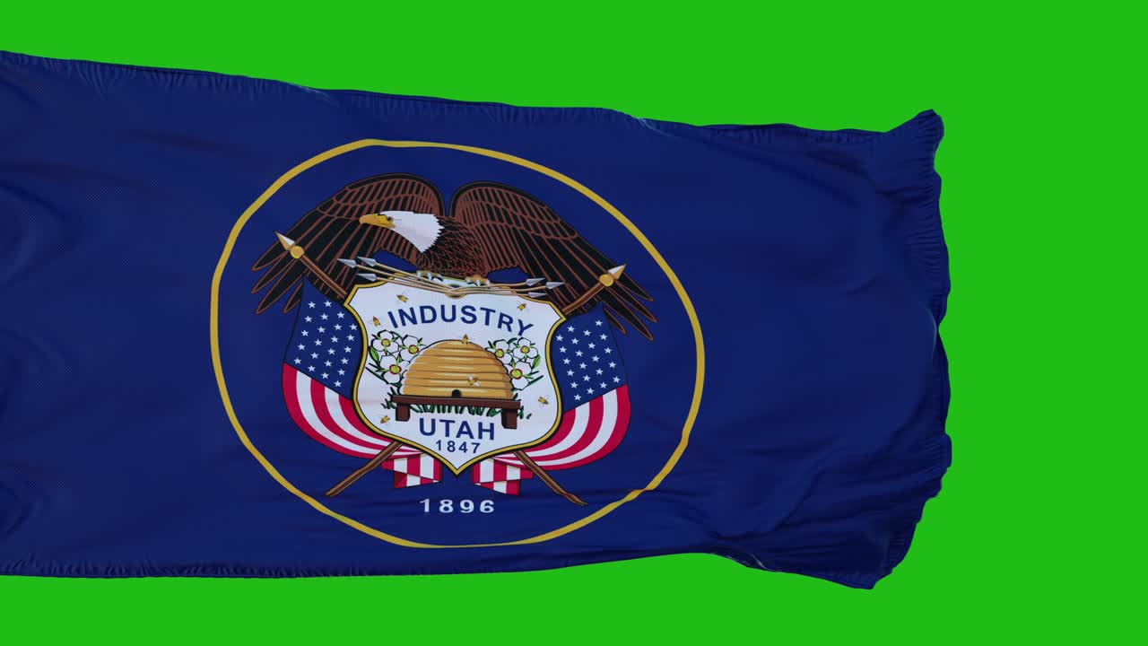 bandera de utah en pantalla verde. perfecto para su propio fondo usando pantalla verde. renderización 3d
