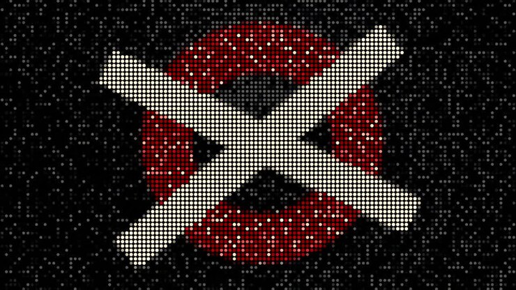 Pixelated Cross in Circle Symbol