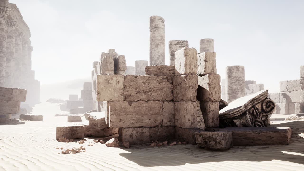 사막 에 있는 고대 유적 들