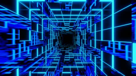 túnel cibernético azul de neón