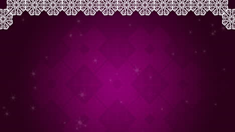 animation of falling snowflakes on purple background