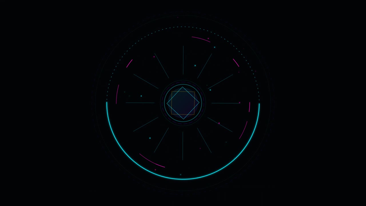 Abstract Neon Circular HUD Interface Animation