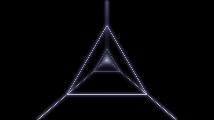 synthwave triangle tunnel Background 3d render