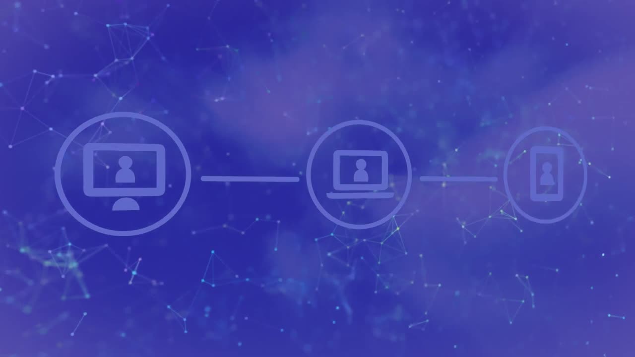 바이너리 코드를 통한 연결 네트워크의 애니메이션