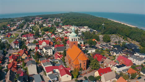 aerial view of the city of jastarnia in poland