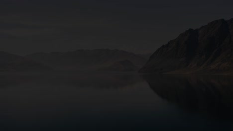 paisaje de lagos de montaña oscuros