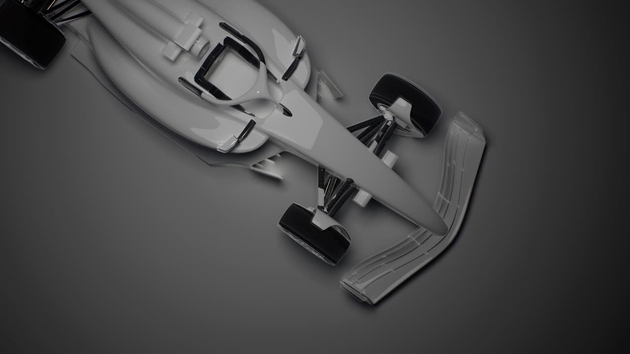 Modello digitale wireframe di un'auto di Formula Uno.