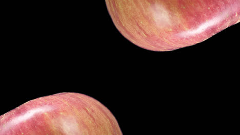 two red apples on a black background