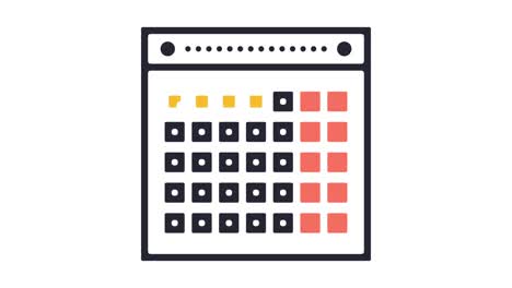 animación del icono de la línea de fecha del evento